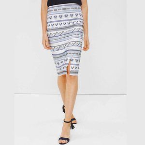 Brand New! White House Black Market Straight Skirt‎ Tribal Embroidered Sz 00